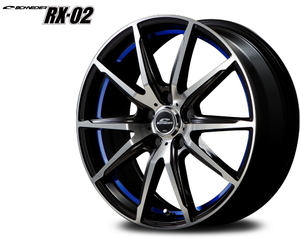 業販限定販売 新品 15インチ SCHNEIDER RX-02 4.5J+45 4-100 特選タイヤ 175/55R15 4本 BP/BLUE ブルー シュナイダー 夏タイヤ