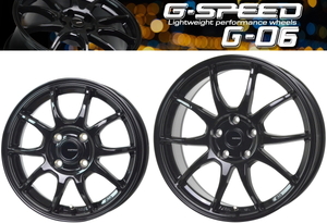 [業販限定販売] [新品] [16インチ] [G.speed G-06 (軽量)] [6J+45] [195/45R16] [bB(20系)/フィット] [ジースピード] [ブラック]