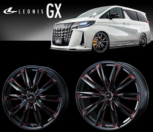 [業販限定販売] [新品] [19インチ] [LEONIS GX] [8J+50] [235/35R19] [セダン/ミニバン/SUV/RV] [4本SET] [レオニス] [BK/SC(RED)] [weds]