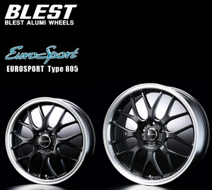 納期注意 業販品 直送品 BLEST EuroSport Type 805 17インチ 7J+42 4-100 73.1φ ブラック ホイール 4本 [個人名での注文不可]