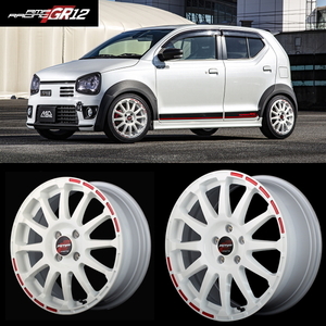 [業販限定販売] [新品] [17インチ] [RMP RACING GR12] [7J+45 4-100] [205/45R17] [ノート(E12系)] [MID] [ホワイト(レッド)]