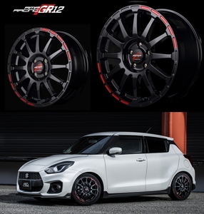 [業販限定販売] [新品] [18インチ] [RMP RACING GR12] [7.5J+40] [235/50R18] [ヴェルファイア] [MID] [クリスタルブラック(レッド)]