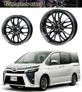 [業販限定販売] [新品] 17インチ Precious HM-3 6.5J+53 215/50R17 ステップワゴン [プレシャス] [BK/P] [メッシュ]