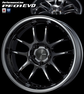 納期注意 業販品 直送品 ENKEI Performance Line PF01EVO 17インチ 9.5J+35 5-114.3 75φ SBK ホイール 4本 [個人名での注文不可]