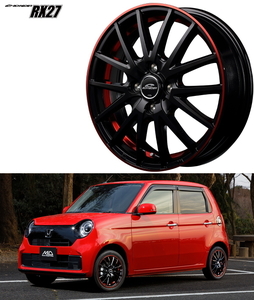 [業販限定販売] [15インチ] [SCHNEIDER RX27] [5.5J+43] [185/60R15] [フィットシャトル] [(BK/RIM)UCPO+RED] [ブラック/レッド]