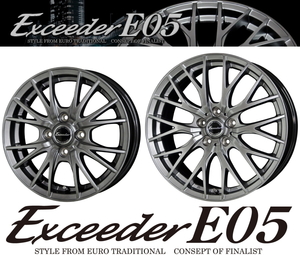 数量限定 業販 新品 Exceeder E05 14インチ 4.5J+45 4-100 CS ダンロップ エナセーブ EC202 155/65R14 軽自動車 4本 タント シルバー