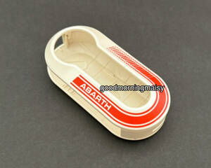  with translation * white red * genuine products * abarth Fiat 500 put on ... key cover * white Red Line *ABARTH Fiat chin k stylish 