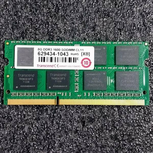 【中古】DDR3 SODIMM 8GB1枚 Transcend JM1600KSH-8G [DDR3-1600 PC3-12800 1.5V]