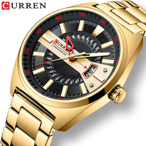 CURREN 8403 メンズ 腕時計 高品質 クオーツ スタイリッシュ デザイン 防水 スポーツ ウォッチ ステンレス ビジネス 時計 ゴールド