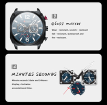 CURREN 8398 メンズ 腕時計 高品質 クオーツ クロノグラフ 防水 カジュアル レザー ウォッチ ファッション 時計 グリーン_画像4