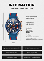 OLEVS メンズ 腕時計 高品質 クオーツ カジュアル スポーツ ファッショナブル ウォッチ 9936 クロノグラフ 防水 時計 ブラック_画像5