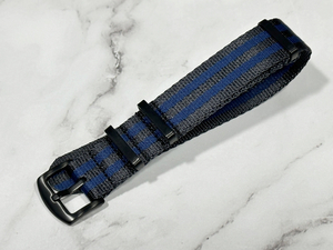  rug width 22mm high quality NATO strap wristwatch belt black × blue stripe tail pills black ( conform chu-da- Omega Breitling etc. )