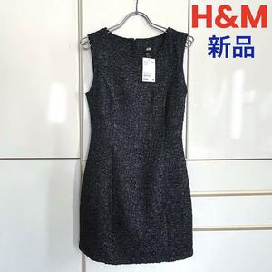 ■新品★定価5,990円★サイズ36(S)★H&M エイチアンドエム★ノースリーブワンピース★ドレス★黒　ブラック　無地■