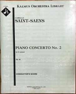 サン＝サーンス ピアノ協奏曲第2番 フルスコア 輸入楽譜 Saint-Saens Piano concerto No.2 in G minor Op.22 conductor's score 洋書