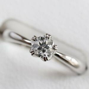 Pt900 さくらダイヤモンド 0.273ct リング 5号 さくらカット 桜 桜ダイヤモンド プラチナ ピンキーリング