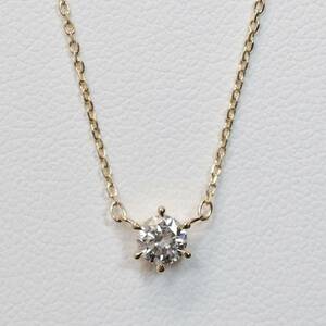 750 YG ルジアダ RUGIADA ダイヤモンド 0.219ct ネックレス 1粒ダイヤモンド 両引き K18