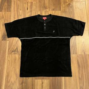 Supreme Terry S/S Henley Black M シュプリーム テリー パイル ヘンリー 黒 ブラック