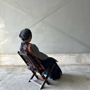 昭和レトロ 折り畳み 折り畳みチェア 椅子 イス 木の椅子 古道具 レトロ 木製 シャビー 古家具 インテリア 民芸 、の画像3