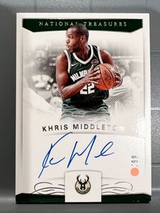 All-star 最高級直書/99 Auto 17-18 Panini 国宝 Khris Middleton クリス・ミドルトン NBA サイン Bucks バックス バスケ ユニフォーム