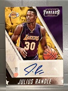 激レア/99枚限定 Auto 15 Panini Julius Randle ジュリアス・ランドル NBA 直筆 サイン Lakers レイカーズ ユニフォーム Knicks バスケ