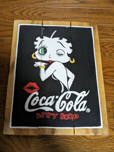 【稀少品】コカ・コーラ ベティ ブープ 看板 木製 Coca-Cola 当時物 激レア 入手困難 アメリカ 雑貨 アンティーク