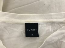 本物トミーTOMMYコットンロゴプリント長袖ロンTシャツトレーナーメンズアメカジサーフミリタリー白ホワイトM日本製_画像4