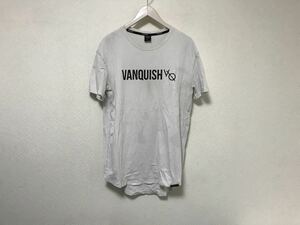 本物ヴァンキッシュVANQUISHコットンストレッチプリント半袖TシャツメンズアメカジサーフミリタリービジネスライトグレーLジムスポーツ