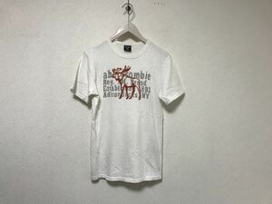 本物アバクロアンドフィッチAbercrombie&Fitchコットンプリント半袖Tシャツメンズアメカジサーフミリタリー白ホワイトMブラジル製