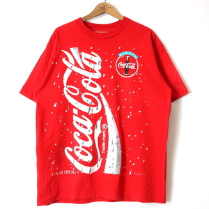 COKE■ALWAYS Coca Cola プリントTシャツ レッド/XL 90S コカコーラ USA製 古着