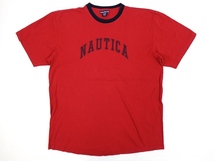 NAUTICA■ロゴプリントTシャツ レッド/XL ノーティカ_画像1