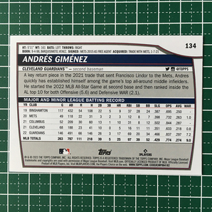 ★TOPPS MLB 2023 BIG LEAGUE #134 ANDRES GIMENEZ［CLEVELAND GUARDIANS］ベースカード「COMMON」★の画像2