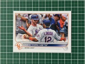 ★TOPPS MLB 2022 SERIES 2 #341 PETE ALONSO／FRANCISCO LINDOR［NEW YORK METS］ベースカード「BASE」★