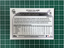 ★MLB 2022 TOPPS CHROME #85 RYAN VILADE［COLORADO ROCKIES］ベースカード「BASE」ルーキー「RC」★_画像2