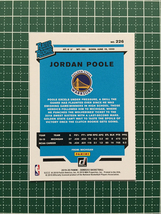 ★PANINI 2019-20 NBA DONRUSS #226 JORDAN POOLE［GOLDEN STATE WARRIORS］ベースカード「RATED ROOKIE」ルーキー「RC」★_画像2