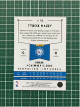 ★PANINI 2020-21 NBA CHRONICLES #116 TYRESE MAXEY［PHILADELPHIA 76ERS］ベースカード「PANINI」ルーキー「RC」★_画像2