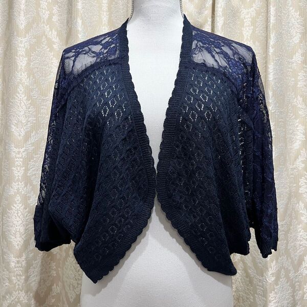 axes femme アクシーズファム シアー レースカーディガン