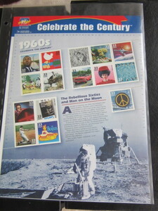 アメリカ切手　20世紀シリーズ　1960ｓ（第7次）　Celebrate　the Century　1999.9.176発行・未使用、台紙付き