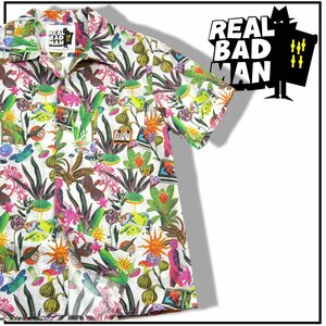 新品 Real Bad Man 【サイケデリック】 総柄 バケーション 半袖シャツ M ★343081 リアルバッドマン Stussy ステューシー ミステリアス