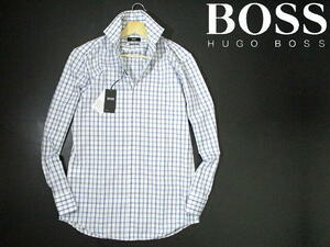  regular price 2 ten thousand # new goods cheap! prompt decision Hugo Boss long sleeve shirt Hori zontaru color HUGO BOSS 38 check large . sho flat Japan regular goods 