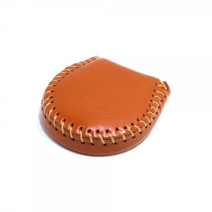 小さい 小銭入れ 極小 コインケース 馬蹄型 本革 財布 コンパクト　オレンジ