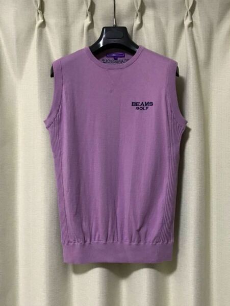 BEAMS GOLF PURPLE LABEL コットン×カシミア ベスト L 定価19,800円 ビームス ゴルフ