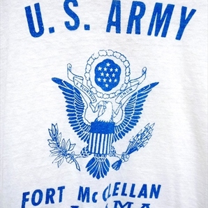 60’ｓ ビンテージ U.S.ARMY 染み込みプリント 米軍 ミリタリー Tシャツ 半袖 west art製 コットン USA製 FORT McCLELLAN ALABAMA 白系 M位の画像4