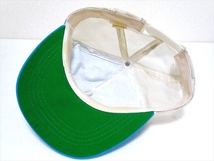 ビンテージ ALASKA STATE BIRD メッシュキャップ 帽子 CAP 水色×白 100％ポリエステル KOREA製 虫 ワッペン アウトドア 男女兼 M/L_画像5