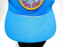 ビンテージ ALASKA STATE BIRD メッシュキャップ 帽子 CAP 水色×白 100％ポリエステル KOREA製 虫 ワッペン アウトドア 男女兼 M/L_画像10