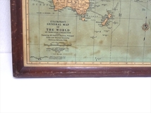 GENERAL MAP OF THE WORLD アンティーク 世界地図 木枠 Mercator's Projection マップ AMERICAN MAP COMPANY INC. インテリア NO.9456_画像7