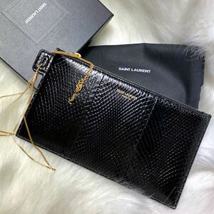 【極上レア】SAINT LAURENT サンローラン チェーンバッグ クラッチ パイソン 最終値下げ