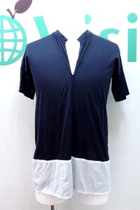 S*ジルサンダー JIL SANDER 配色 キーネック 半袖Tシャツ カットソー メンズ S kz4610204164