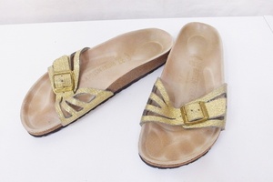 S*ビルケンシュトック BIRKENSTOCK バリ サンダル 37 ゴールド nm4610203727