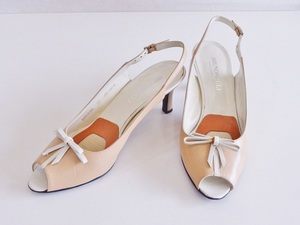  Bruno Magli BRUNO MAGLI open tu strap pumps 37 beige ok4610204050