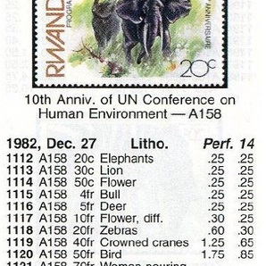 （ルワンダ）1982年人類環境会議10種完、スコット評価7.75ドル（海外より発送、説明欄参照）の画像2